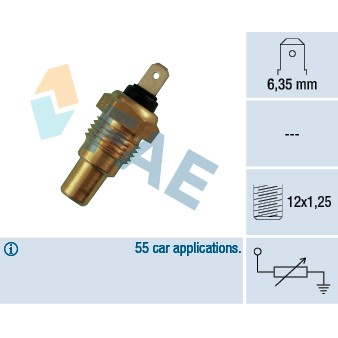 Слика на Сензор за температура FAE 31580 за Nissan 200SX (S13) 1.8 - 135 коњи бензин