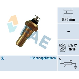 Слика на Сензор за температура FAE 32070 за CHEVROLET EPICA Sedan KL1 2.0 - 133 коњи бензин