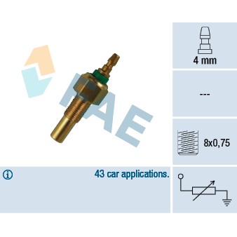 Слика на Сензор за температура FAE 32170 за Mazda 323 Saloon (BF) 1.1 - 55 коњи бензин