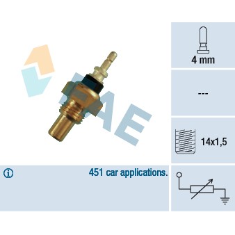 Слика на Сензор за температура FAE 32220 за Mercedes 190 (w201) E 1.8 (201.018) - 109 коњи бензин