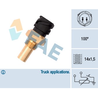 Слика на Сензор за температура FAE 34375 за камион MAN M 2000 M 14.224 MC, MLC, MLLC, MLRC, MRC, MLLRC - 220 коњи дизел