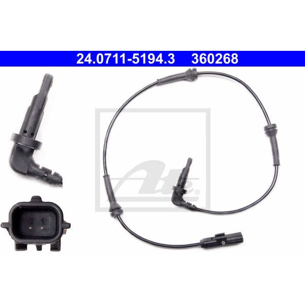 Слика на Сензор ABS ATE 24.0711-5194.3 за Renault Laguna 3 (BT0-1) 2.0 dCi GT (BT1E, BT1N) - 178 коњи дизел