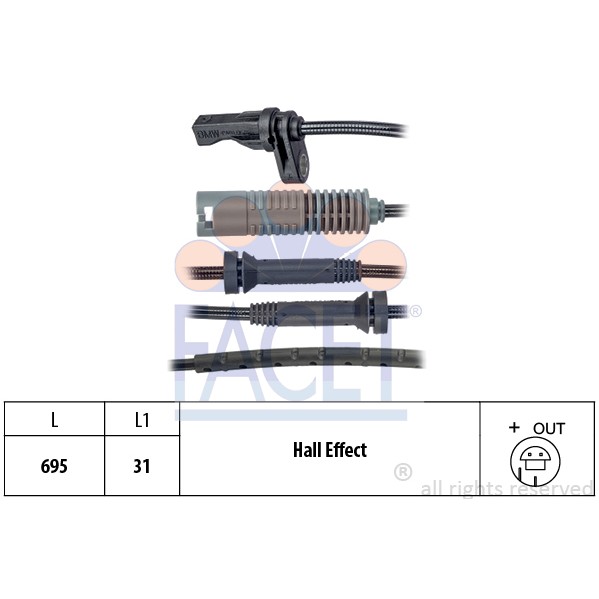 Слика на Сензор ABS FACET Made in Italy - OE Equivalent 21.0076 за BMW 1 E81, E87 116 i - 122 коњи бензин