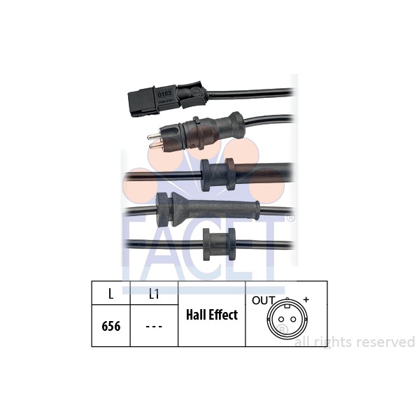 Слика на Сензор ABS FACET Made in Italy - OE Equivalent 21.0153 за Renault Laguna 2 Sport Tourer (KG0-1) 1.9 dCi (KG05) - 92 коњи дизел