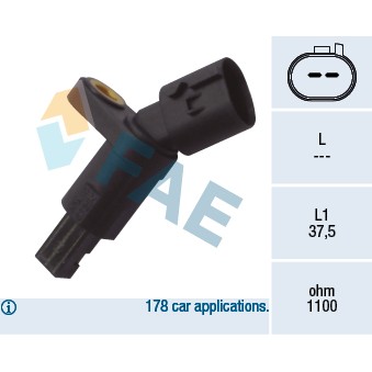 Слика на Сензор ABS FAE 78016 за Skoda Felicia Fun (797) 1.3 - 54 коњи бензин