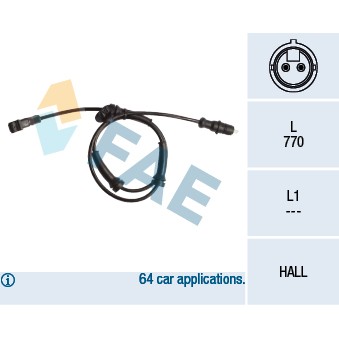 Слика на Сензор ABS FAE 78026 за Renault Megane 2 Grandtour 2.0 - 135 коњи бензин