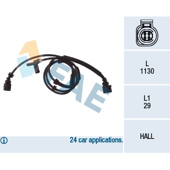 Слика на Сензор ABS FAE 78029 за VW Sharan (7m) 2.0 LPG - 115 коњи Бензин/Автогаз (LPG)