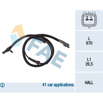 Слика на Сензор ABS FAE 78031 за Citroen C8 EA,EB 2.2 HDi - 163 коњи дизел