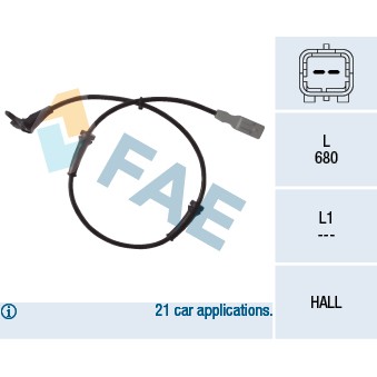 Слика на Сензор ABS FAE 78036 за Opel Zafira (A05) 1.8 - 140 коњи бензин