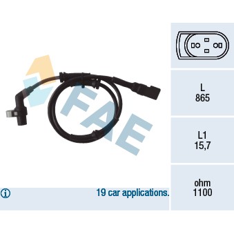 Слика на Сензор ABS FAE 78040 за Ford Fiesta MK 4 (ja,jb) 1.3 i - 60 коњи бензин