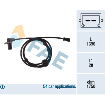 Слика на Сензор ABS FAE 78083 за Audi A4 Sedan (8E2, B6) 2.0 - 130 коњи бензин