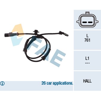 Слика на Сензор ABS FAE 78096 за Renault Kangoo (KW0-1) 1.5 dCi - 75 коњи дизел