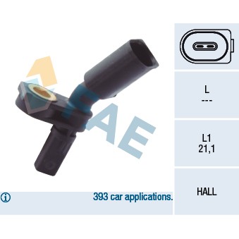 Слика на Сензор ABS FAE 78103 за Skoda Roomster Praktik (5J) 1.2 - 70 коњи бензин