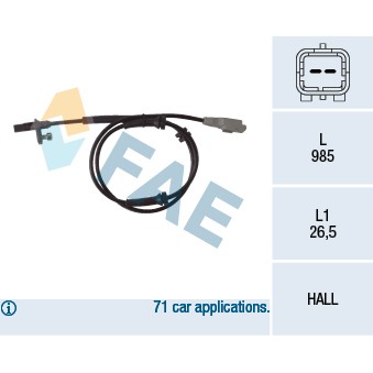 Слика на Сензор ABS FAE 78118 за Citroen C4 Picasso UD 1.6 THP 140 - 140 коњи бензин