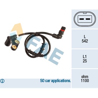 Слика на Сензор ABS FAE 78189 за Mercedes SLK (r170) 200 Kompressor (170.445) - 192 коњи бензин