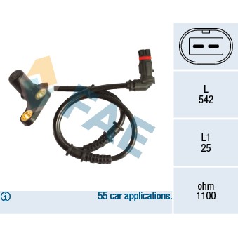 Слика на Сензор ABS FAE 78190 за Mercedes SLK (r170) 32 AMG Kompressor (170.466) - 354 коњи бензин