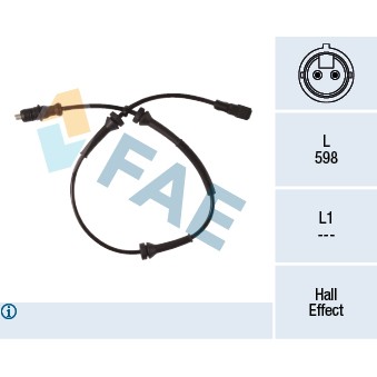 Слика на Сензор ABS FAE 78280 за Renault Laguna 2 Sport Tourer (KG0-1) 2.0 16V IDE (KG0N) - 140 коњи бензин