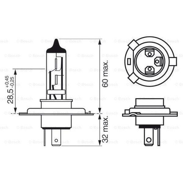 Слика на сијалица за долги светла BOSCH 1 987 302 048 за Fiat Cinquecento 170 0.9 (170AB) - 41 коњи бензин