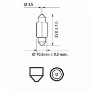 Слика 3 $на Сијалица за светло на рег. табла и рикверц PHILIPS 12844CP