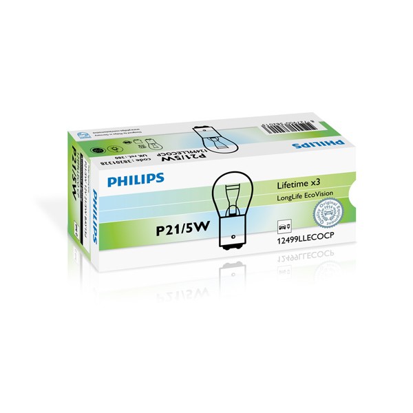 Слика на сијалица за стоп светла и габарити PHILIPS LongLife EcoVision 12499LLECOCP за Opel Movano Box (F9) 2.5 CDTI - 101 коњи дизел