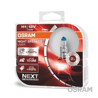 Слика на сијалица за фарови и халогенки OSRAM NIGHT BREAKER® LASER next generation 64150NL-HCB за Alfa Romeo 155 (167) Sedan 1.8 T.S. Sport (167.A4A, 167.A4C, 167.A4E) - 127 коњи бензин