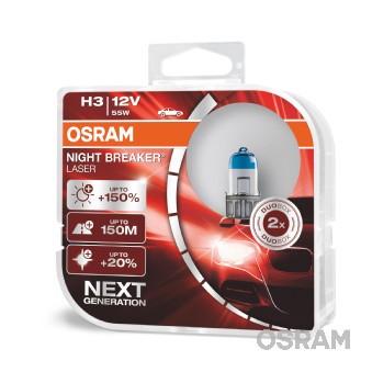 Слика на сијалица за фарови и халогенки OSRAM NIGHT BREAKER® LASER next generation 64151NL-HCB за Alfa Romeo 155 (167) Sedan 1.7 T.S. (167.A4D, 167.A4H) - 115 коњи бензин