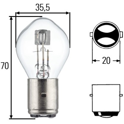 Слика на сијалица за фарови HELLA 8GD 002 084-131 за мотор Peugeot Ludix Snake (L1) - 4 коњи горична смес