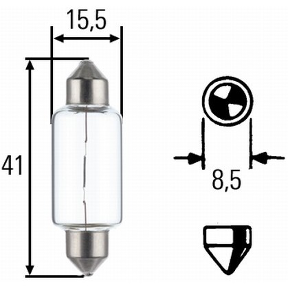 Слика на Сијалица со загревачка жица, рикверц светла; сијалица со загревачка жица, рикверц светла HELLA 8GM 002 091-261