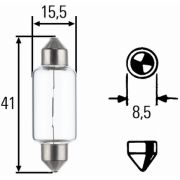 Слика 1 $на Сијалица со загревачка жица, рикверц светла; сијалица со загревачка жица, рикверц светла HELLA 8GM 002 091-261