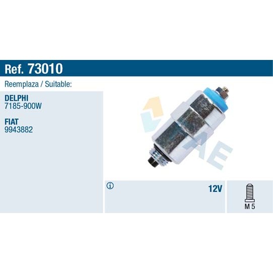 Слика на соленоид FAE 73010 за Citroen Xantia X1 1.9 SD - 75 коњи дизел