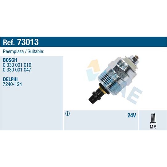 Слика на соленоид FAE 73013 за камион MAN G 8.136 F,8.136 FL - 136 коњи дизел