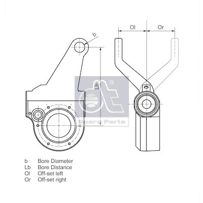 Слика на сопирачка полуга, сопирачки систем DT Spare Parts 4.61588 за камион Mercedes Actros MP2, MP3 2055 S - 551 коњи дизел