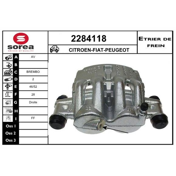 Слика на сопирачки апарат EAI 2284118 за Citroen Relay Platform BUS 3.0 HDi 155 - 157 коњи дизел