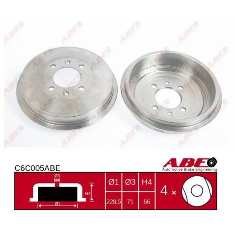 Слика на Сопирачки барабан ABE C6C005ABE за Peugeot Grand Raid Box 1.6 HDi - 91 коњи дизел