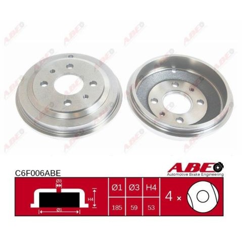 Слика на Сопирачки барабан ABE C6F006ABE за Fiat Albea 178 1.7 - 64 коњи дизел