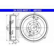 Слика 1 на Сопирачки барабан ATE 24.0222-8037.1