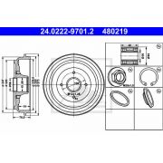 Слика 1 на Сопирачки барабан ATE 24.0222-9701.2