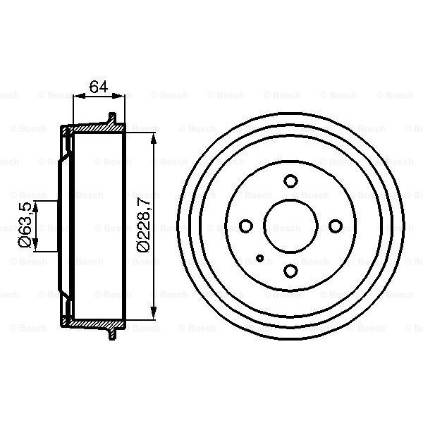 Слика на Сопирачки барабан BOSCH 0 986 477 012 за Ford Sierra Estate (BNG) 2.0 4x4 - 120 коњи бензин