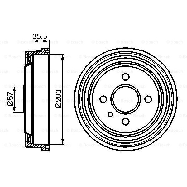 Слика на Сопирачки барабан BOSCH 0 986 477 021 за Opel Astra F Hatchback 1.6 i - 75 коњи бензин