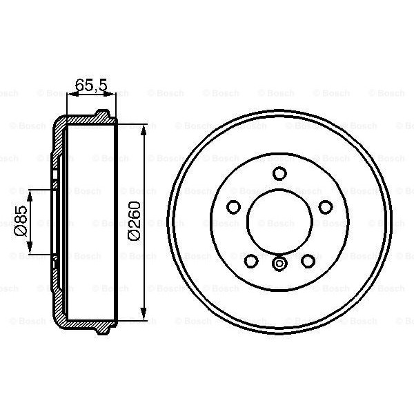 Слика на Сопирачки барабан BOSCH 0 986 477 038 за Mercedes G-class (w463) 350 Turbo GD (463.320, 463.321) - 136 коњи дизел