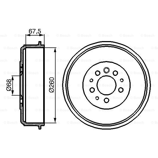 Слика на Сопирачки барабан BOSCH 0 986 477 046 за VW Transporter T4 Bus 1.9 D - 60 коњи дизел