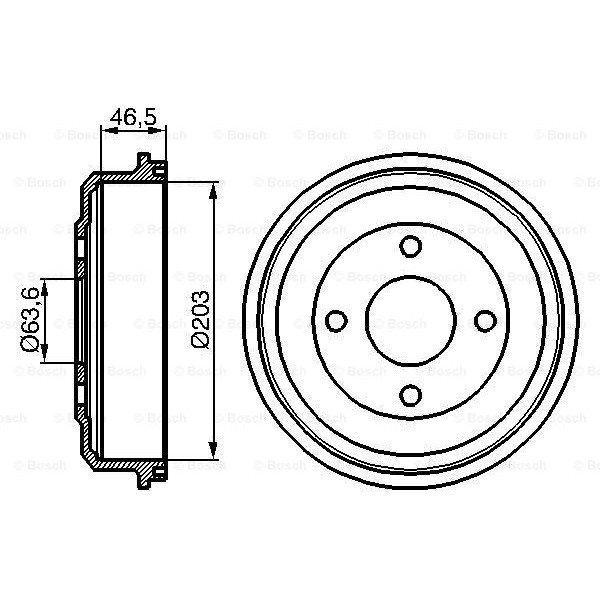 Слика на Сопирачки барабан BOSCH 0 986 477 054 за Ford Mondeo 1 (GBP) 1.6 i 16V - 88 коњи бензин