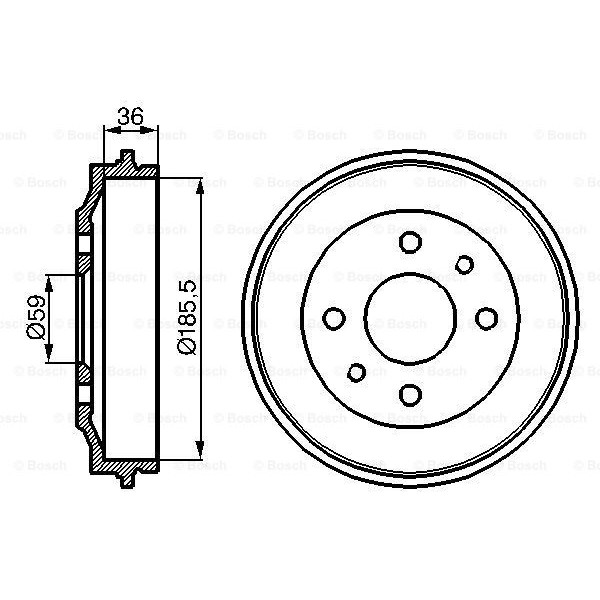 Слика на Сопирачки барабан BOSCH 0 986 477 055 за Autobianchi Y10 1.0 - 56 коњи бензин