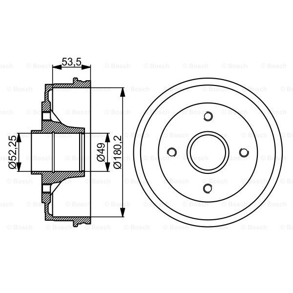 Слика на Сопирачки барабан BOSCH 0 986 477 061 за Dacia Sandero 1.5 dCi - 88 коњи дизел