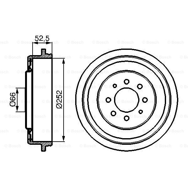 Слика на Сопирачки барабан BOSCH 0 986 477 067 за Renault Laguna 2 Sport Tourer (KG0-1) 2.2 dCi (KG0F) - 150 коњи дизел