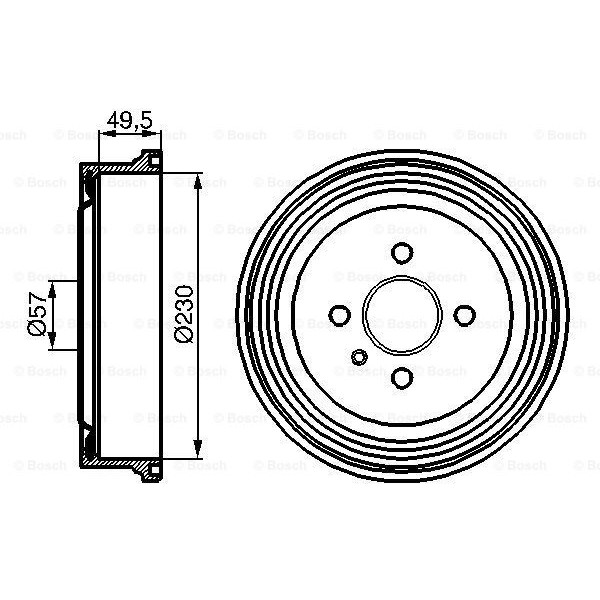 Слика на Сопирачки барабан BOSCH 0 986 477 100 за Opel Astra F Estate 1.6 i - 75 коњи бензин