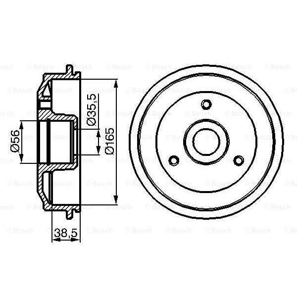 Слика на Сопирачки барабан BOSCH 0 986 477 118 за Peugeot 106 (1) 1.0 i - 45 коњи бензин