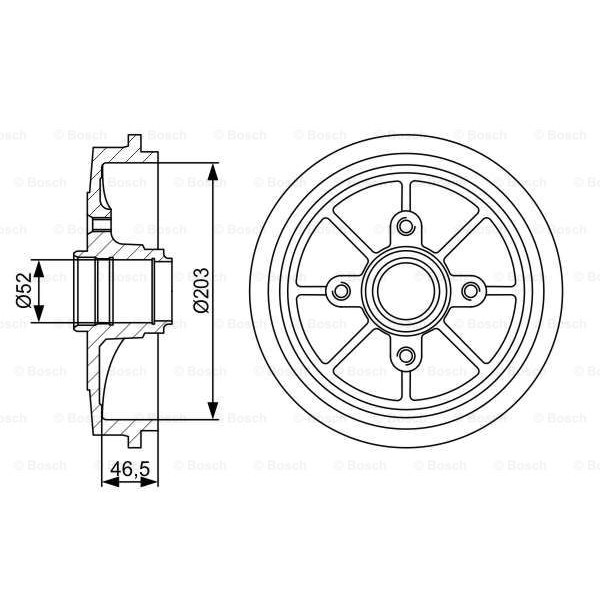 Слика на Сопирачки барабан BOSCH 0 986 477 126 за Citroen Xsara N1 1.6 i - 88 коњи бензин