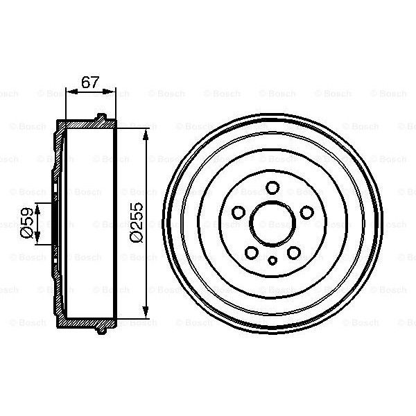 Слика на Сопирачки барабан BOSCH 0 986 477 144 за Citroen Jumpy BOX BS,BT,BY,BZ 1.9 D 70 - 69 коњи дизел