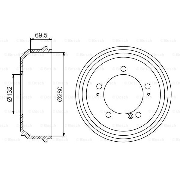 Слика на Сопирачки барабан BOSCH 0 986 477 169 за Opel Movano Box (F9) 3.0 DTI - 136 коњи дизел